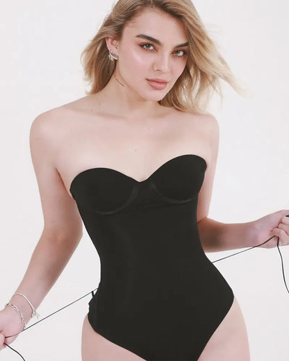 CurveLuxe – Back Lace-Up Seamless Thong Bodysuit – image 26
