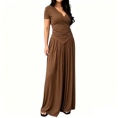 MaisonLuxe – Sophisticated Wrap Top & Wide Leg Pants Set – image 13