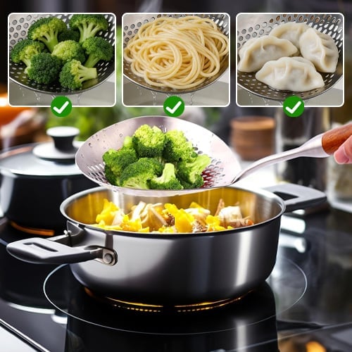 ChefWood – Wooden Handle Stainless Steel Skimmer – image 9