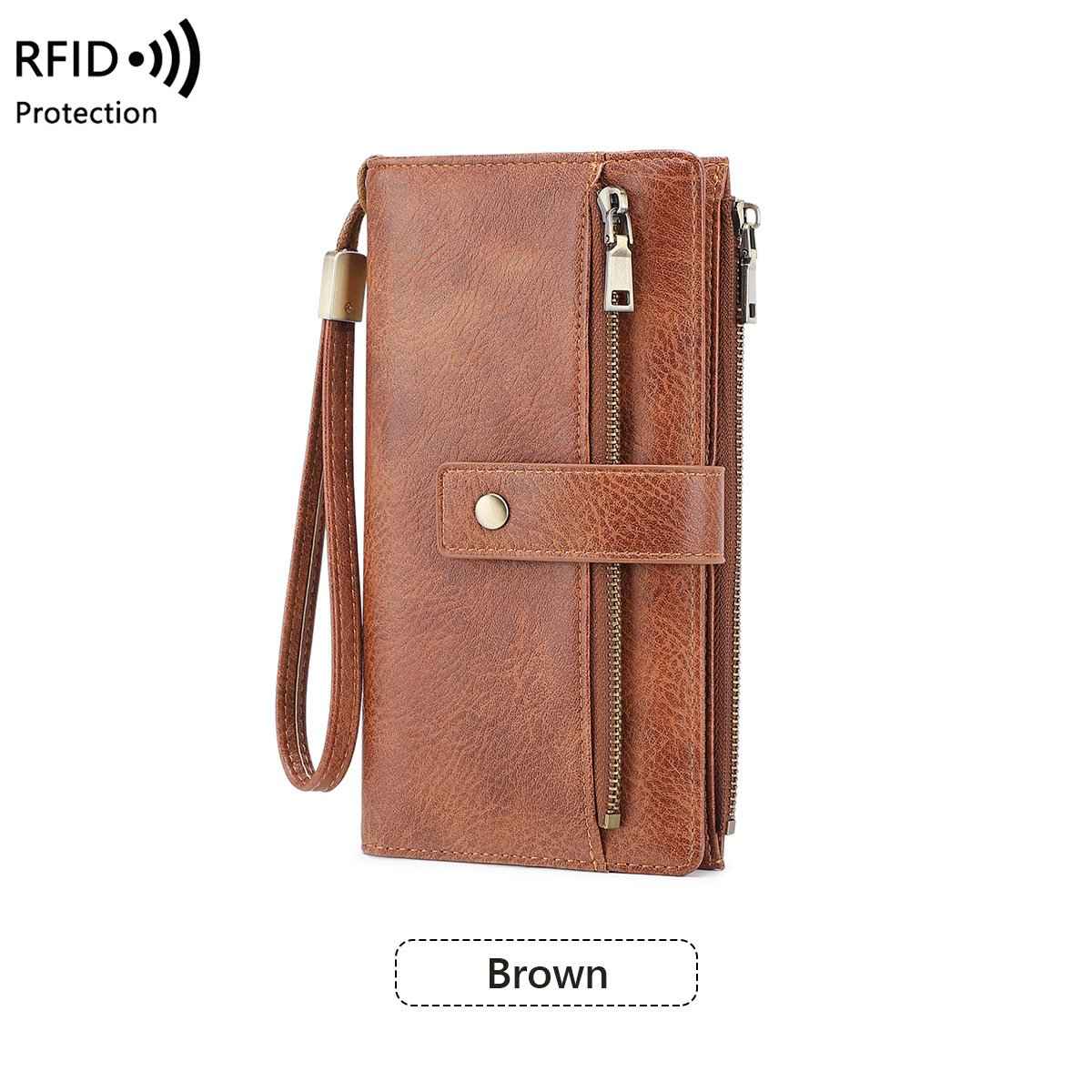 LumeFold – Multi-Compartment Compact Wallet – Brown