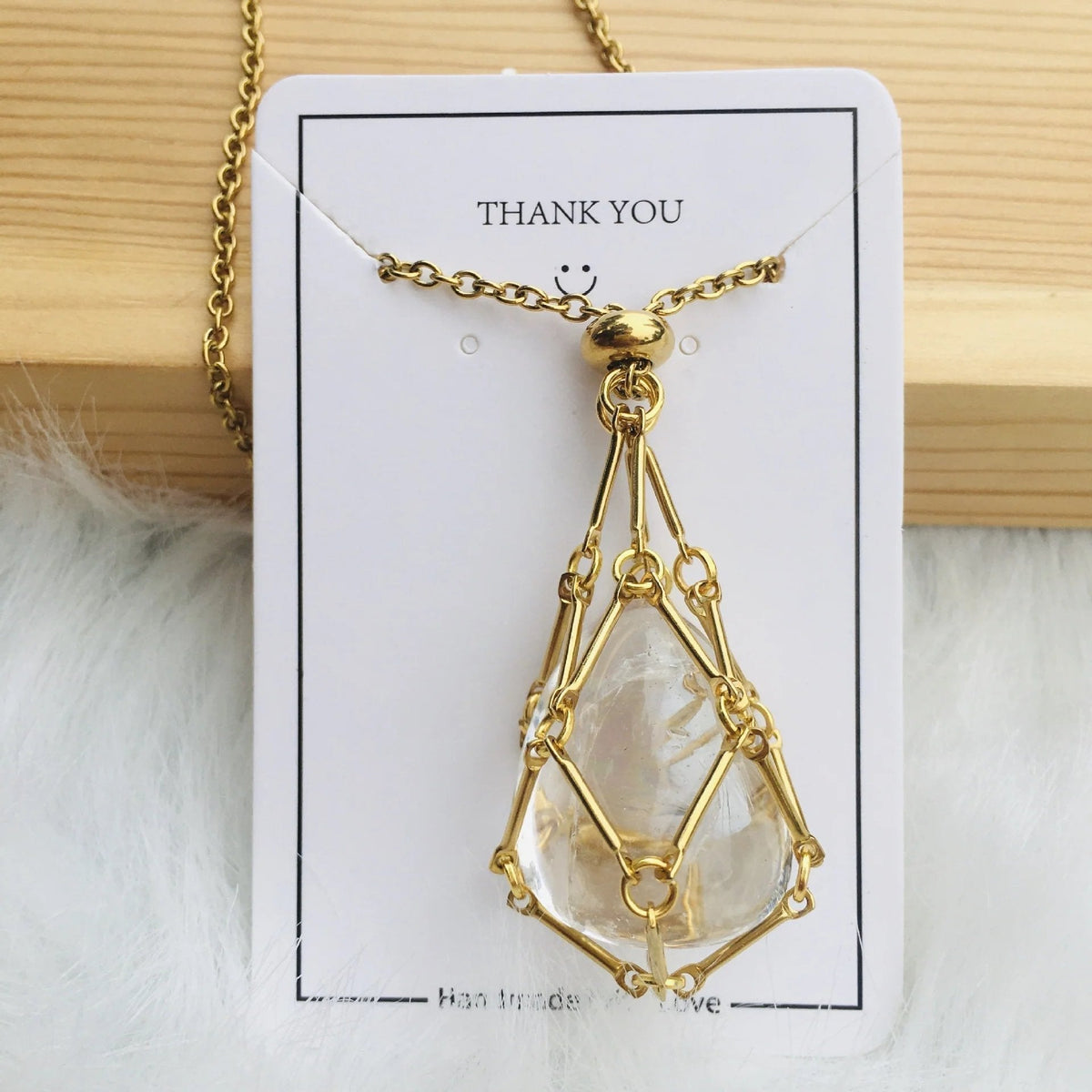 SoulBound - Natural Healing Crystal Necklace – Moonstone / Gold