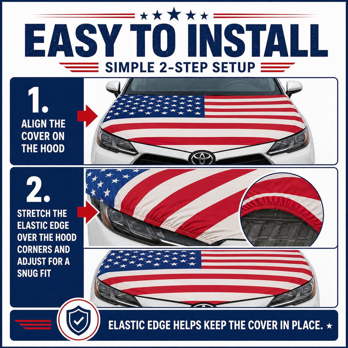 LibertyShield – American Flag Car Hood Cover – image 2