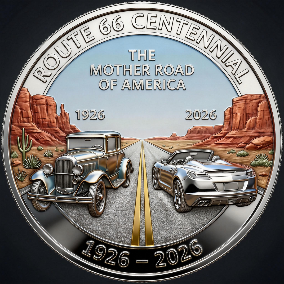 HeritageMint – Route 66-100 Years of Freedom Commemorative Medallion – image 2
