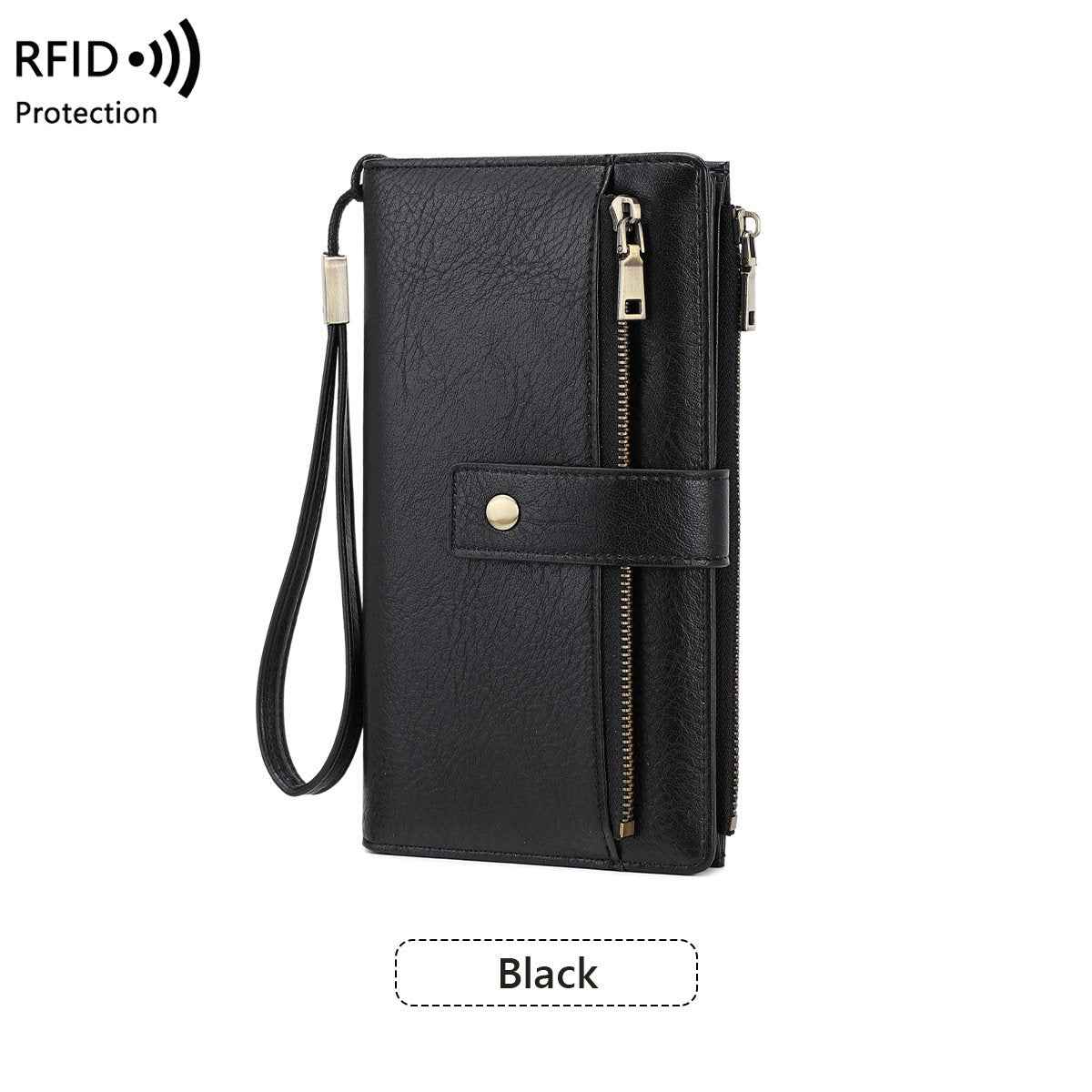 LumeFold – Multi-Compartment Compact Wallet – Black