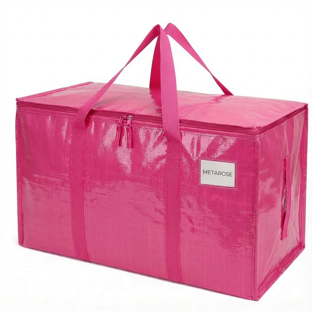 24 Gallon Extra Large Heavy Duty Foldable Moving Bags – Pink