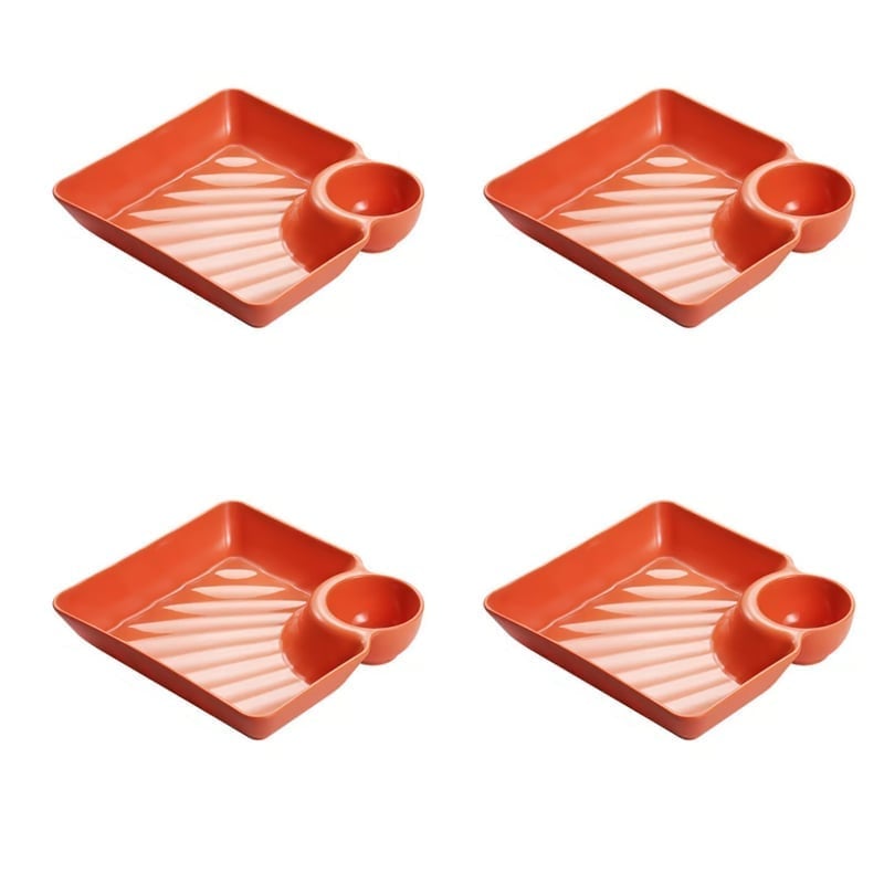 DipMate – Smart Sauce Separated Plate – Orange *4