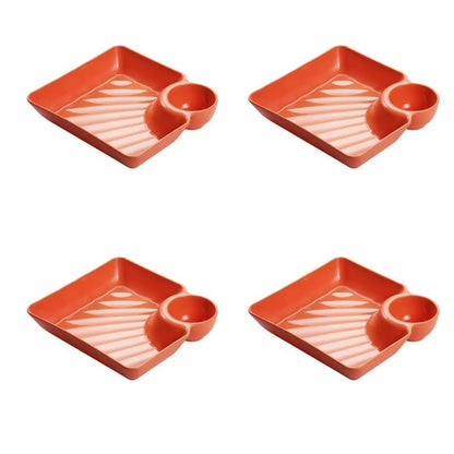 DipMate – Smart Sauce Separated Plate – Orange *4