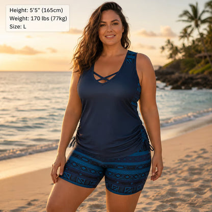 BreezeEase – Bohemian Tankini Swim Set – image 2
