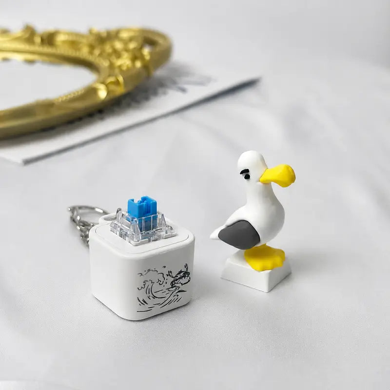 SquawkKey – Funny Seagull Button Keychain – image 6