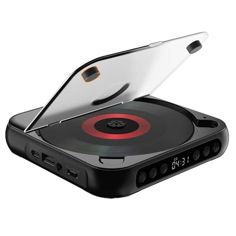 DiscWave – Compact CD Player for Home & Travel – Black