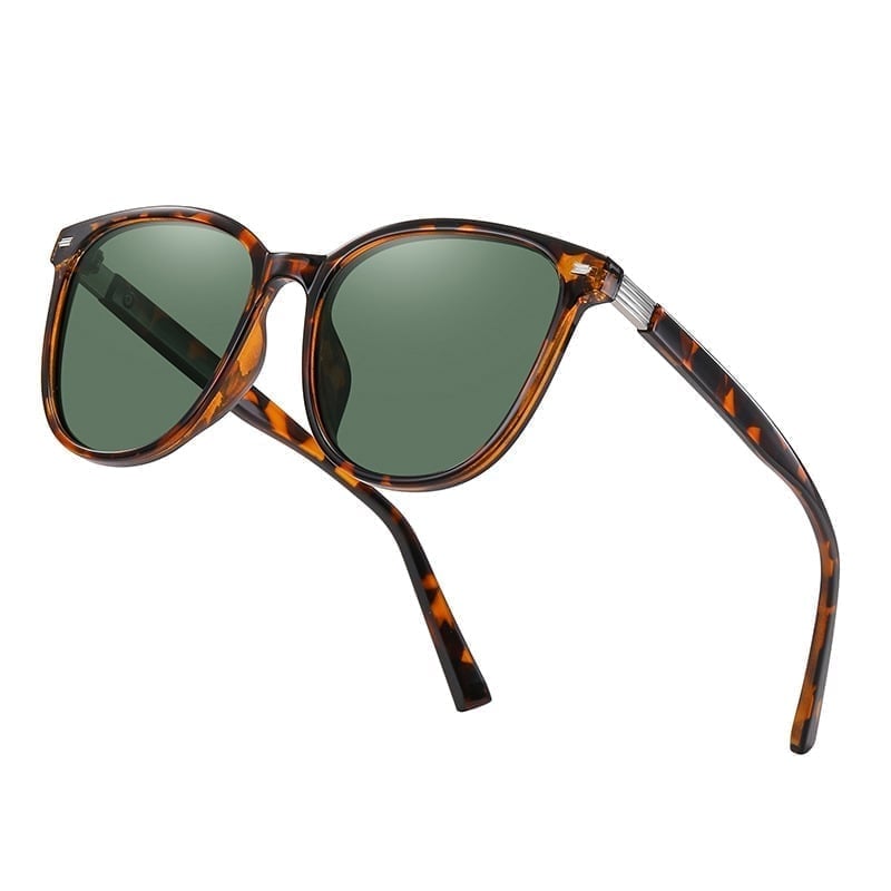 PolarEdge – Big Style Polarized Sunglasses – Tortoiseshell frame / Olive green lenses