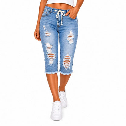 DenimBloom – High Waist Cropped Denim Jeans – image 14