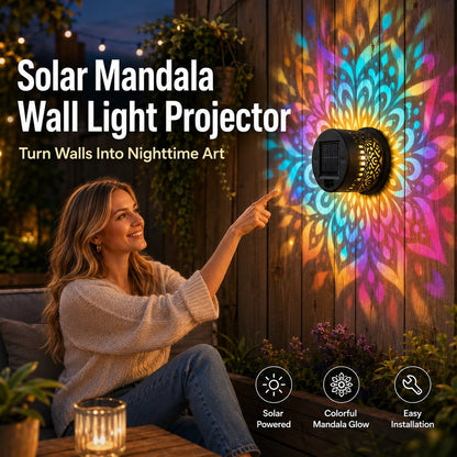 MandalaGlow - Solar Mandala Wall Light Outdoor Fence Projector Lamp – Buy 1 (1PC)