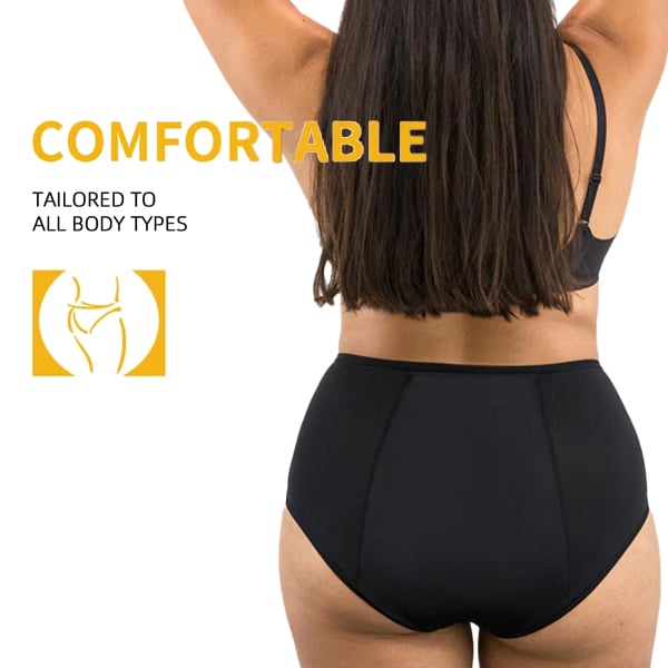 PureWear – Leak Proof High Waist Period Panties – Black*3 Pcs / L(UK4-8)(88-120lbs)