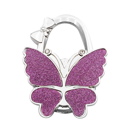 ButterHold – Foldable Butterfly Purse Hook – Frosted Purple Glitter
