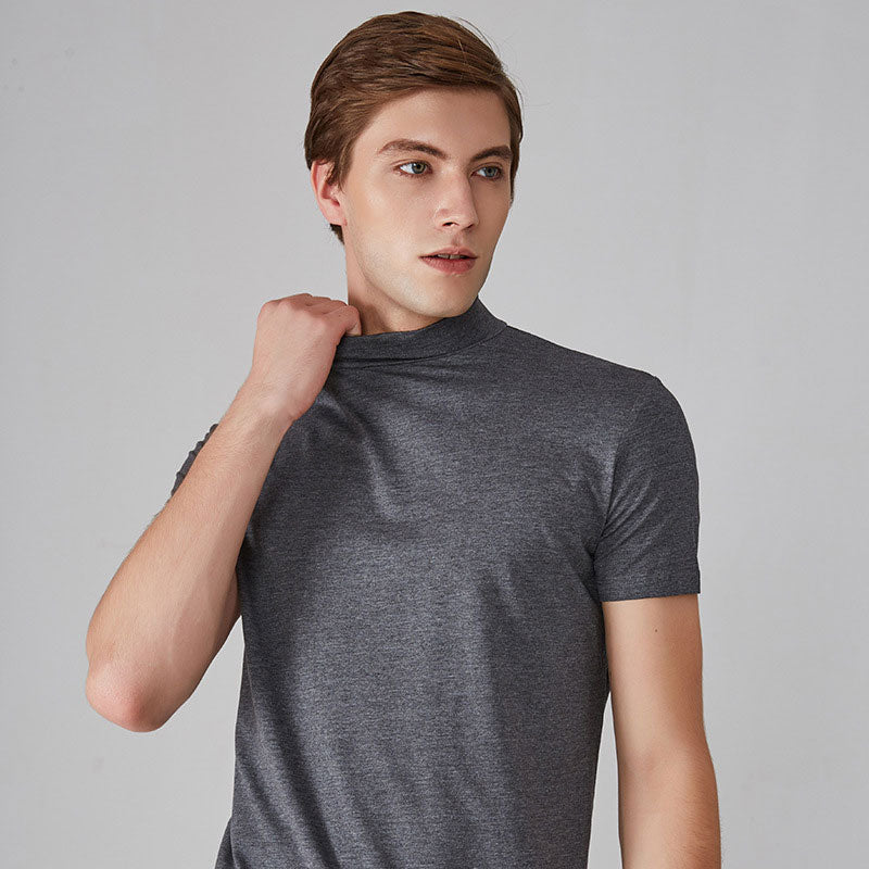 NeoCollar – Sleek High Neck T-Shirt – Grey / M