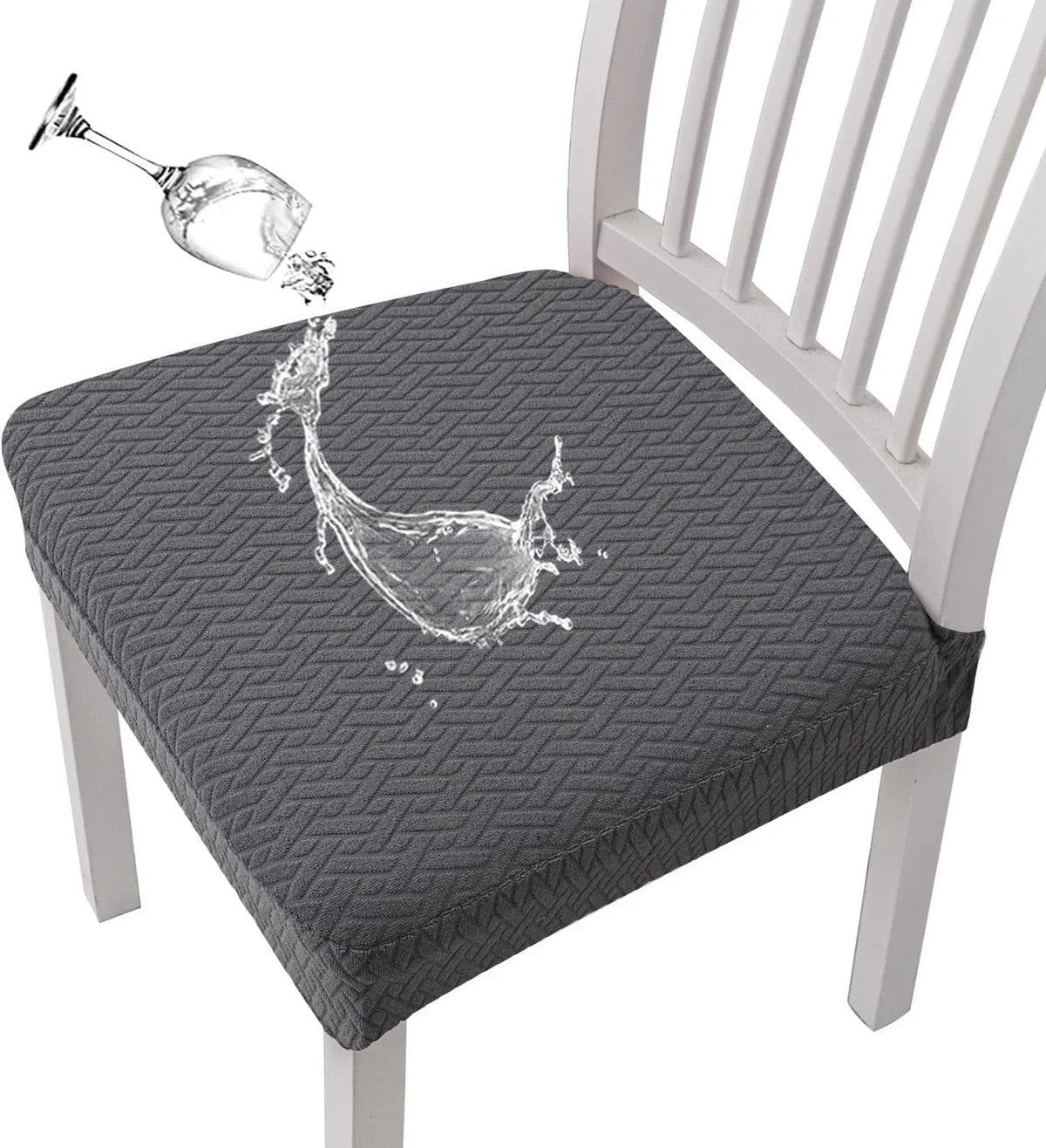 ChairEase – Washable Jacquard Chair Protector – Dark Gray