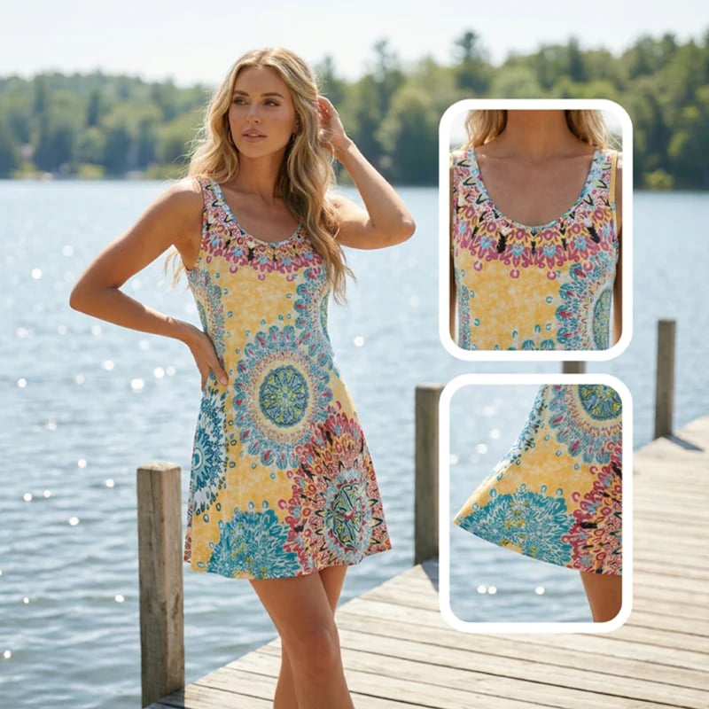 BreezeOra | Casual Sleeveless A-Line Summer Dress – image 3