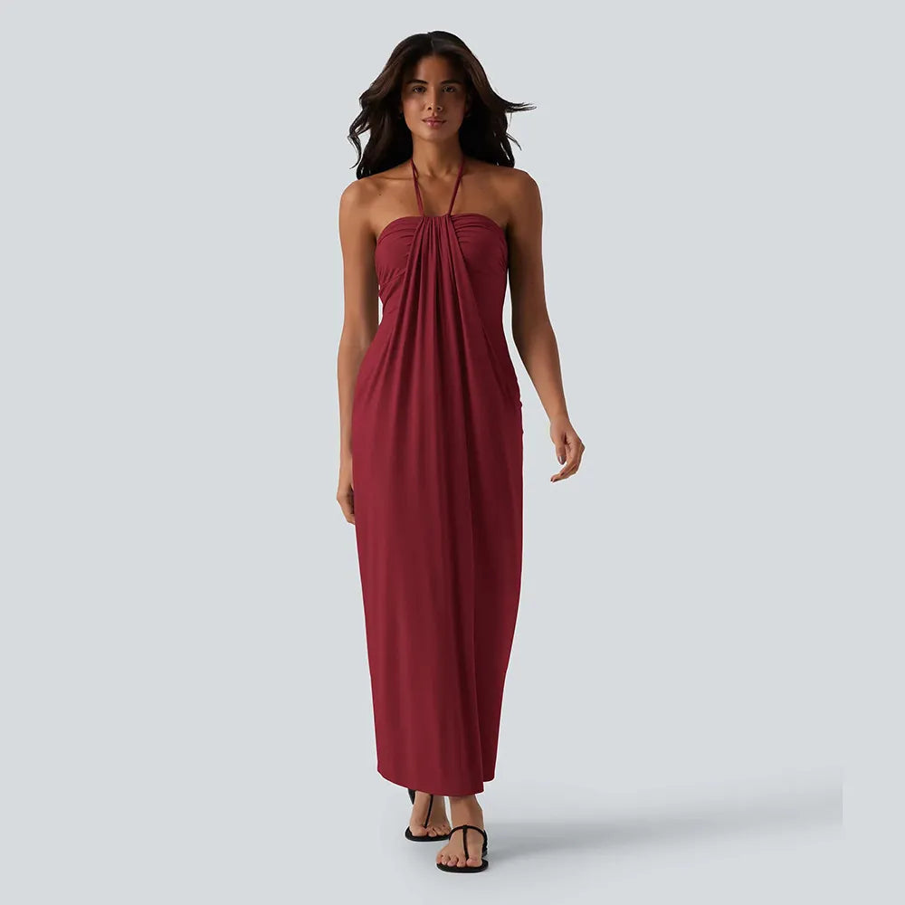 HalterTie – Elegant Back Maxi Dress with Pockets – image 9