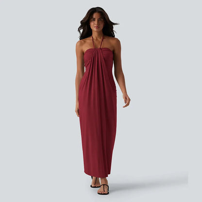 HalterTie – Elegant Back Maxi Dress with Pockets – image 9