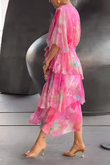 AuraFlow – Watercolor Chiffon Maxi Dress – image 5