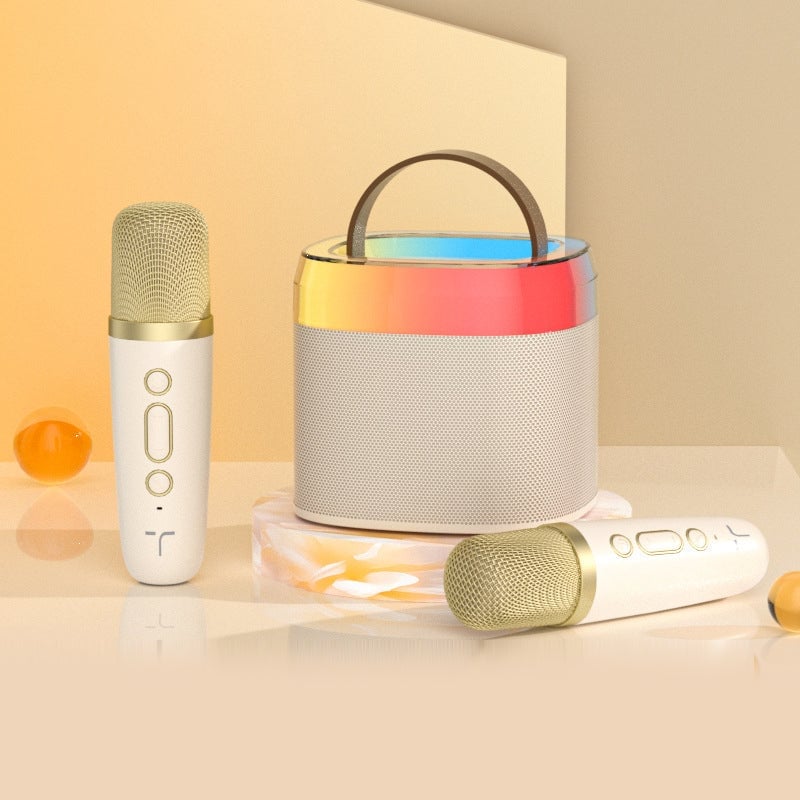 BeatVox – Mini Karaoke Speaker with Mics – White+