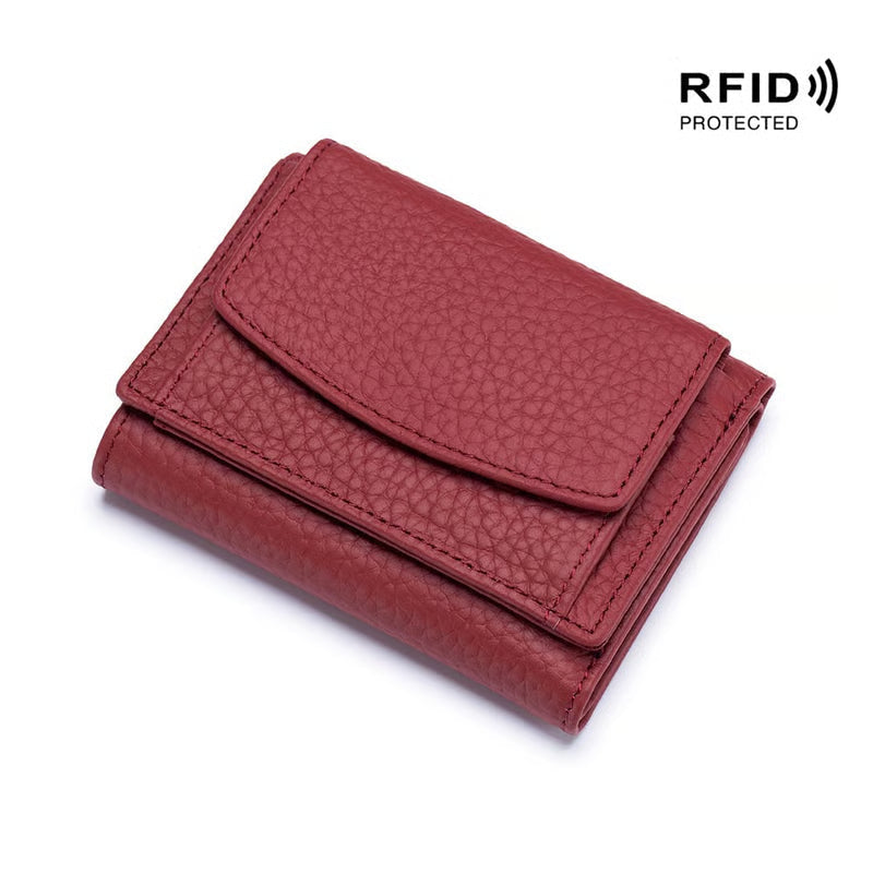AuraVault - Premium Leather RFID Wallet – Wine Red