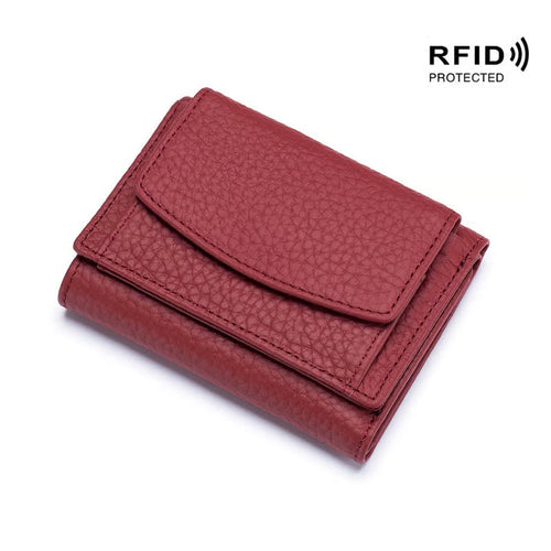 AuraVault - Premium Leather RFID Wallet – Wine Red