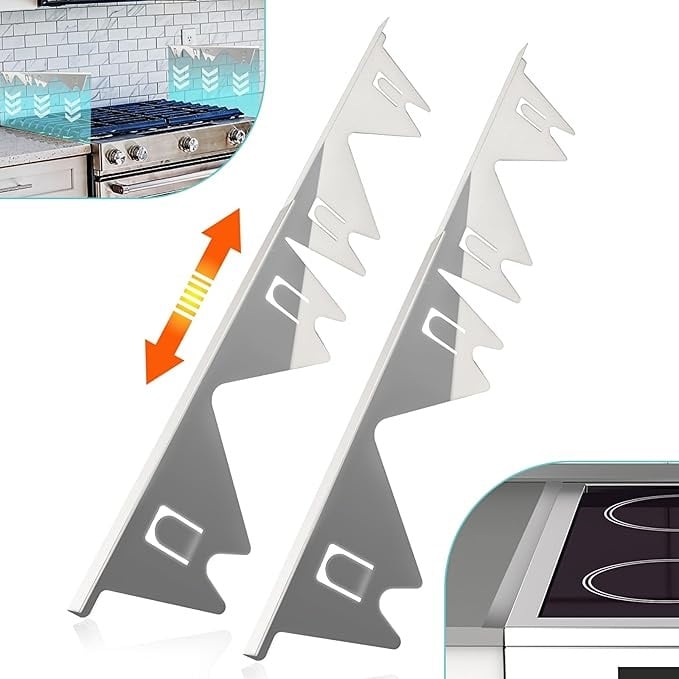 SpillStop - Premium Counter Gap Cover – Silver / 4 Pcs (Two Sides)