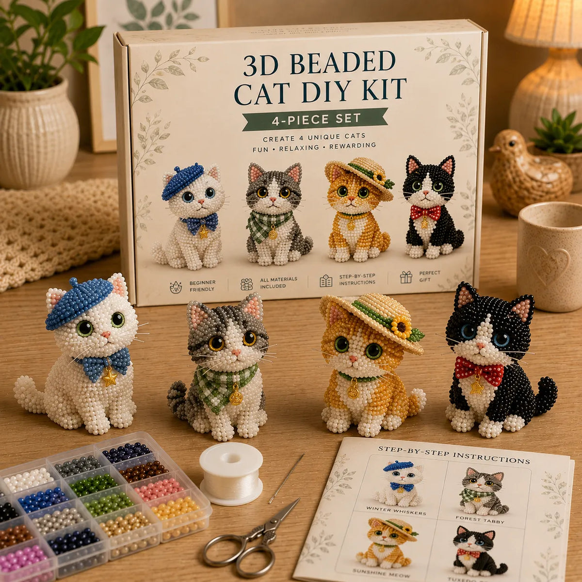 PawCraft – 3D Beaded Pet DIY Kit – Cat Style 3
