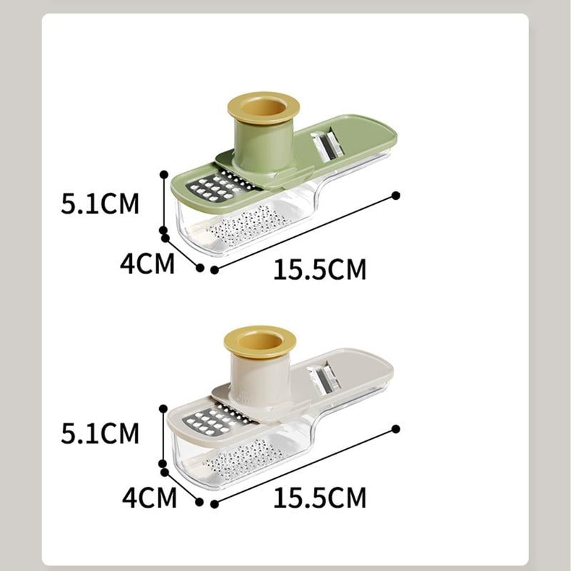 SlicePro – Multifunctional Garlic Grinder with Mandoline Slicer – Beige+Green