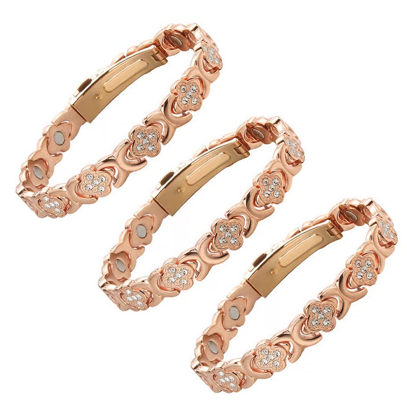 BloomGrace – Flower Copper Bracelet Elegant Style – 3 Bracelets