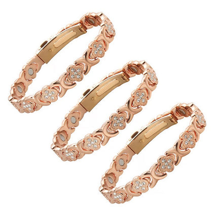 BloomGrace – Flower Copper Bracelet Elegant Style – 3 Bracelets