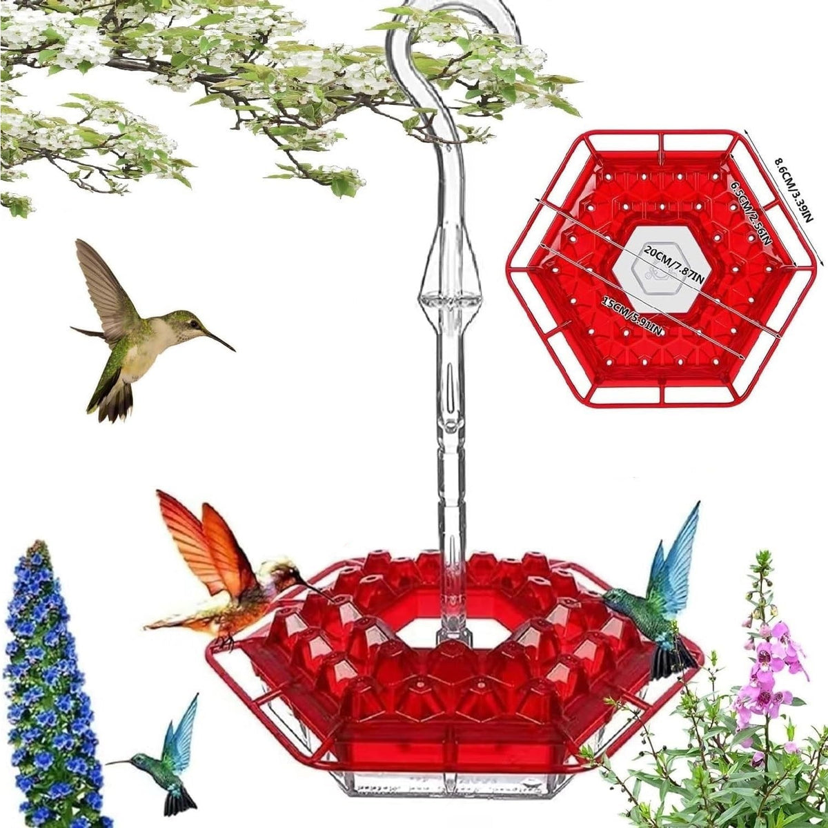 BirdBliss - Hanging Hummingbird Feeder – Red / Buy 1