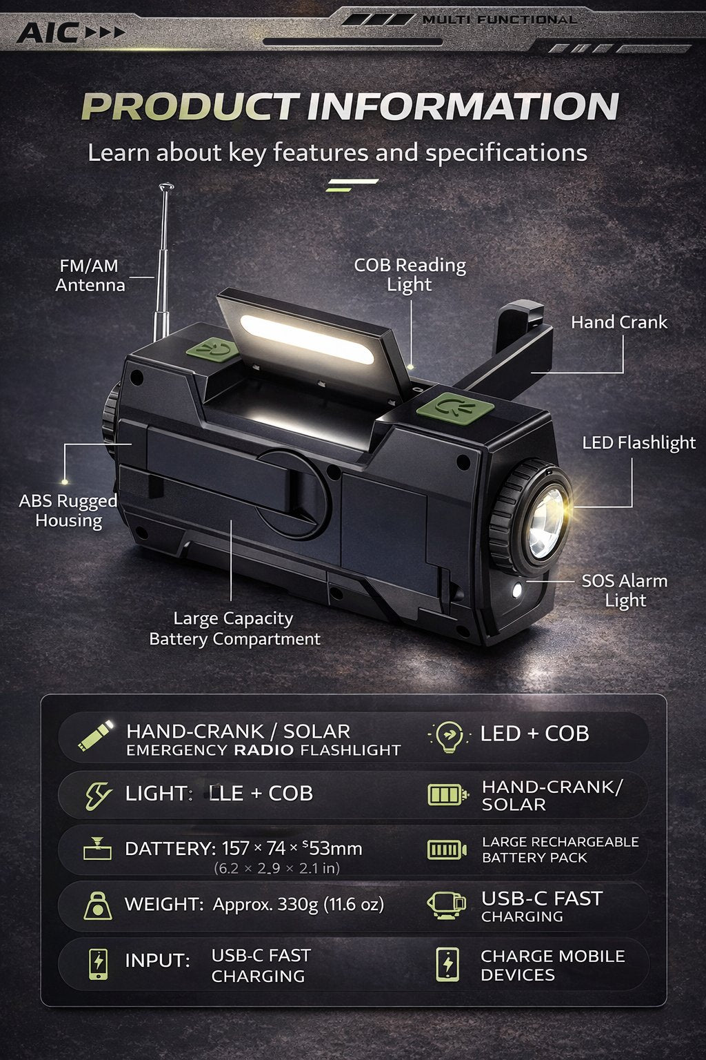 PowerCast Elite – 4-in-1 Emergency Radio – image 17