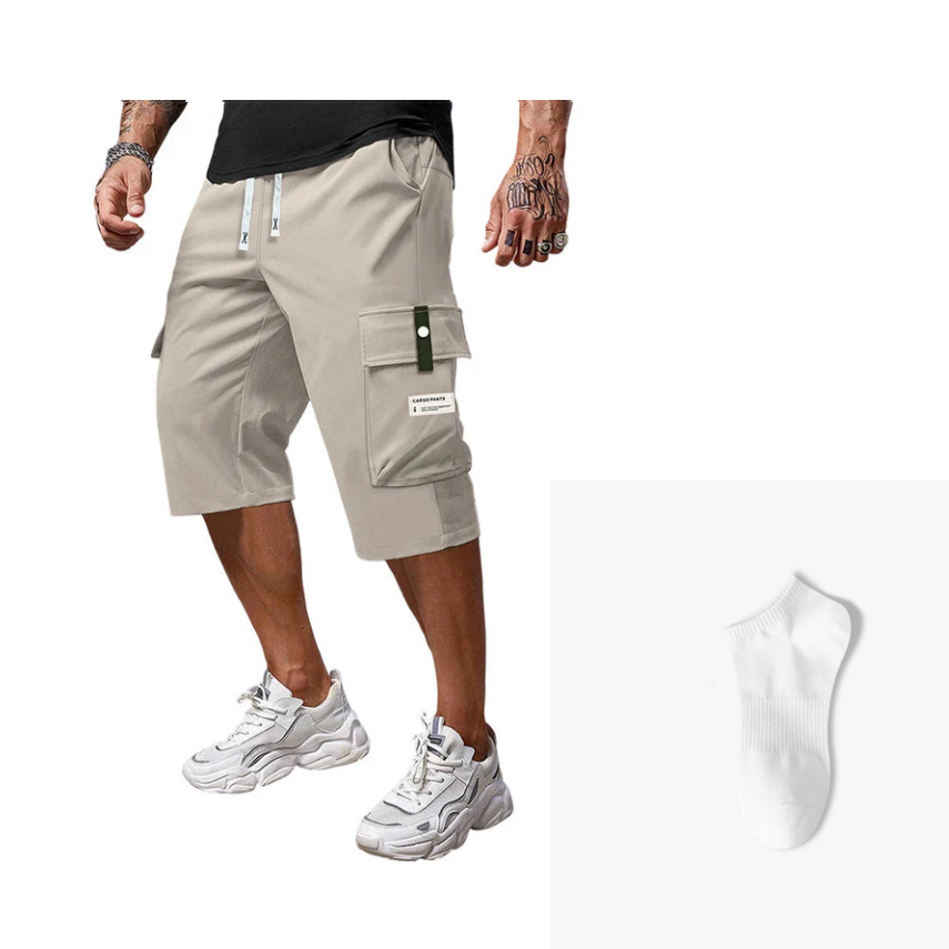 TrailBlaze – Durable Men’s Casual Cargo Pants – Khaki / XXS / Pants+Sock (1 pair)