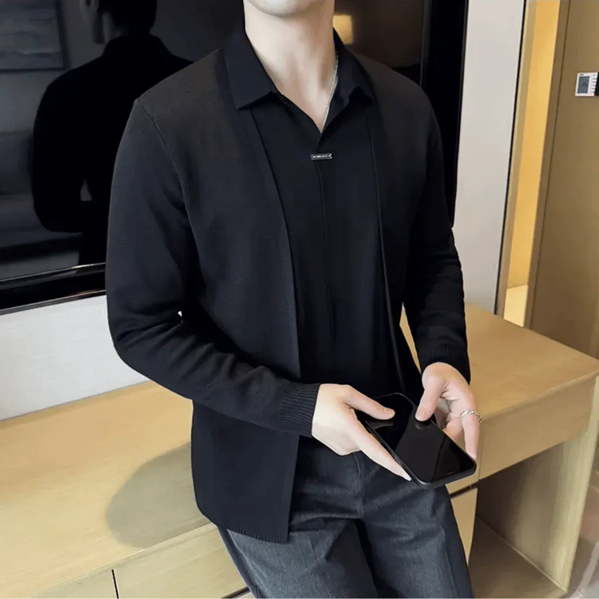 Layer™ – 2-in-1 Shirt with Cardigan Effect – image 3