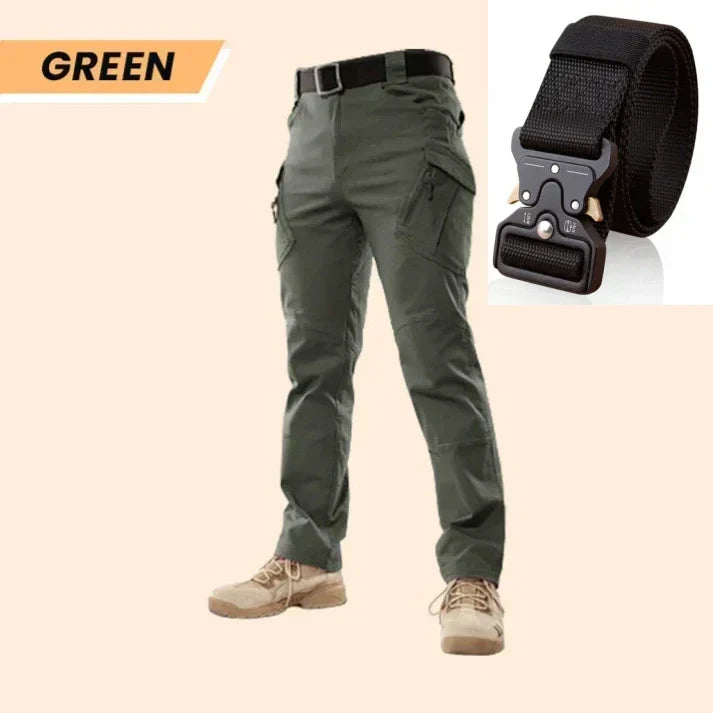 IronStride – Multi-Purpose Tactical Utility Pants – Green / S(30"-32" WAIST) / Belt version