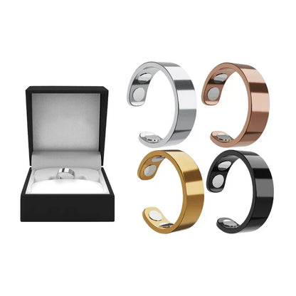 MagnaLuxe – Elegant Stainless Steel Magnetic Ring – Gold+Silver+Rose gold+Black