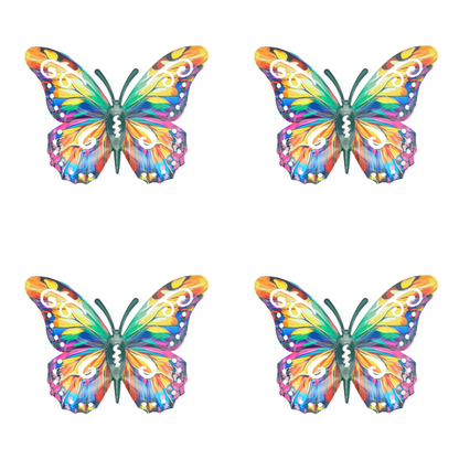 Butteriva – Metal Butterfly Wall Art – 4x Yellow Butterflies / Stater Pack