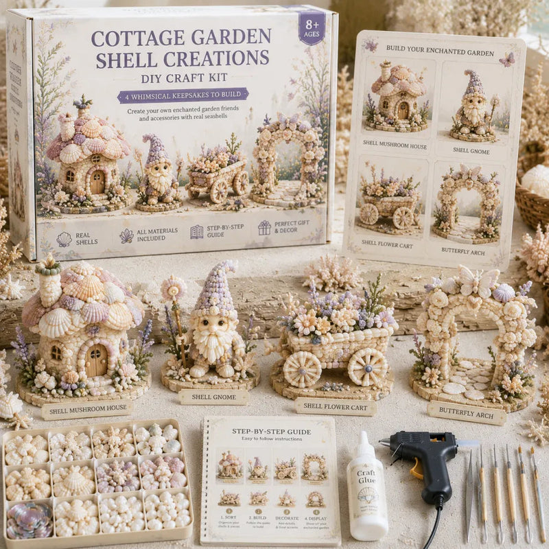 Shellora – Creative DIY Seashell Craft Kit – Cottage Garden Set / Buy 1