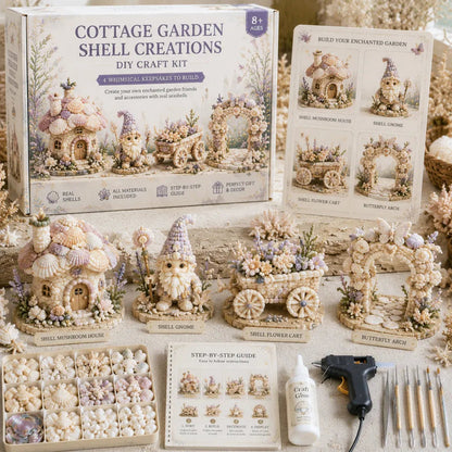 Shellora – Creative DIY Seashell Craft Kit – Cottage Garden Set / Buy 1