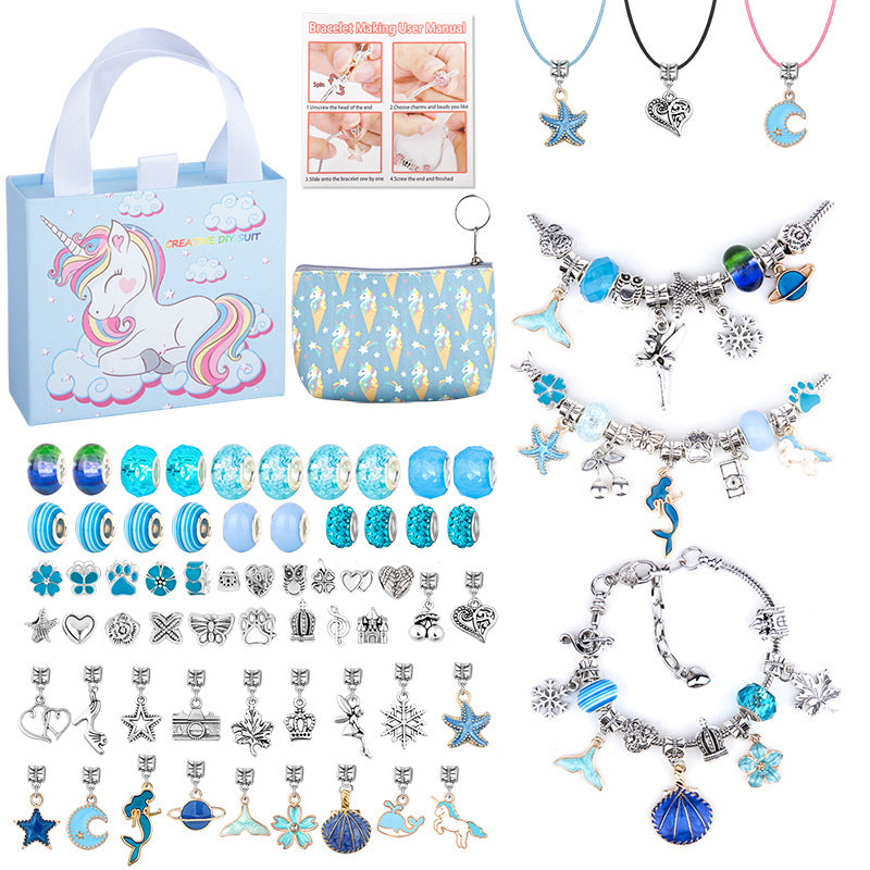 Charmella – Girls Charm Bracelet Making Kit – Blue-Upgraded