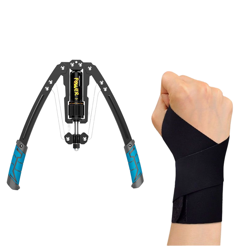 PowerFlex – Adjustable Hydraulic Arm Strength Trainer – Blue-black / Basic model + wrist support