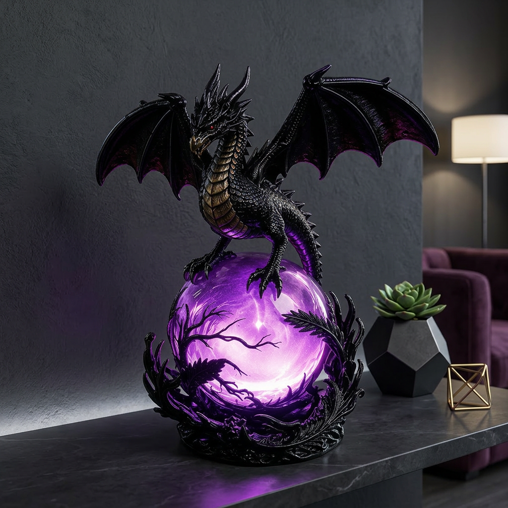 DragonGlow – Mystic Crystal Orb Lamp – image 7