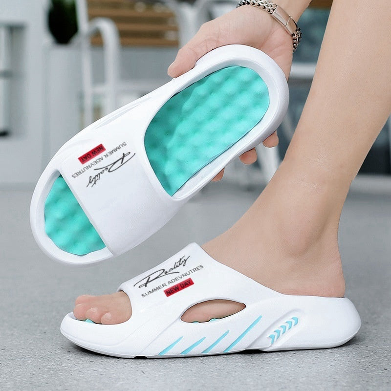 AirSole – Ultra Comfort Cloud Slides – White & Blue / 36-37 / BUY 1