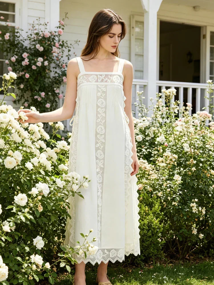 PureLinen – Vintage Lace Summer Midi Dress – image 5