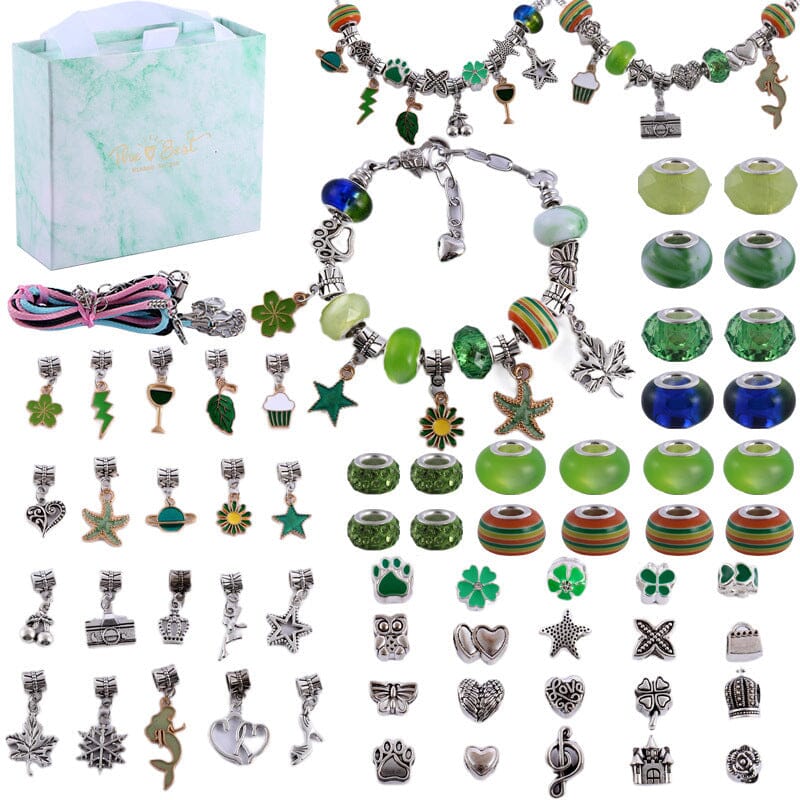 Charmella – Girls Charm Bracelet Making Kit – Green-Classic