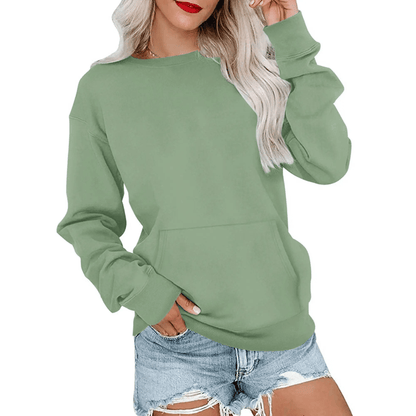 CozyCore – Women’s Crewneck Hoodless Sweatshirt – Green / S