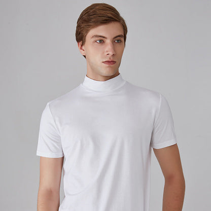 NeoCollar – Sleek High Neck T-Shirt – White / M